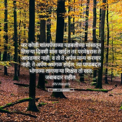 Picture 05 - लेवीय 7:18 MARIRV - जर कोणी - Bible Verse Picture