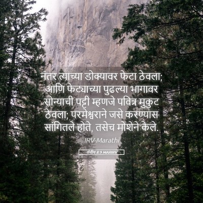 Picture 05 - लेवीय 8:9 MARIRV - नंतर त्याच्या - Bible Verse Picture
