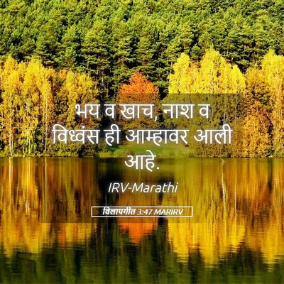 Picture 05 - विलापगीत 3:47 MARIRV - भय व खाच, नाश व - Bible Verse Picture