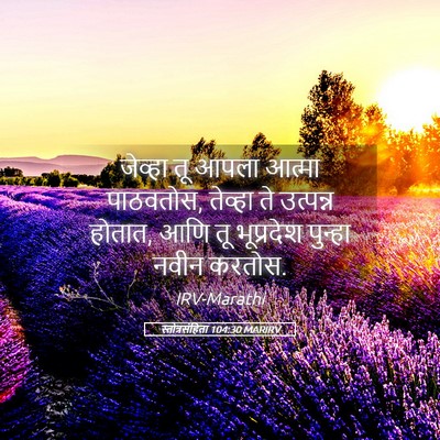 Picture 05 - स्तोत्रसंहिता 104:30 MARIRV - जेव्हा तू आपला - Bible Verse Picture