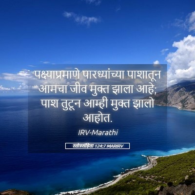 Picture 05 - स्तोत्रसंहिता 124:7 MARIRV - पक्ष्याप्रमाणे - Bible Verse Picture