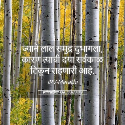 Picture 05 - स्तोत्रसंहिता 136:13 MARIRV - ज्याने लाल समुद्र - Bible Verse Picture