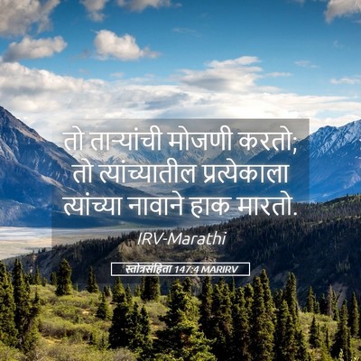 Picture 05 - स्तोत्रसंहिता 147:4 MARIRV - तो ताऱ्यांची - Bible Verse Picture