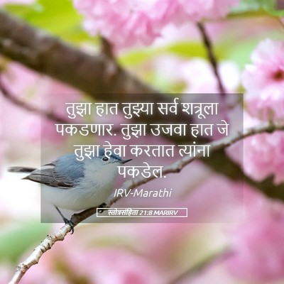 Picture 05 - स्तोत्रसंहिता 21:8 MARIRV - तुझा हात तुझ्या - Bible Verse Picture