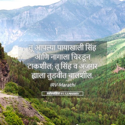 Picture 05 - स्तोत्रसंहिता 91:13 MARIRV - तू आपल्या - Bible Verse Picture