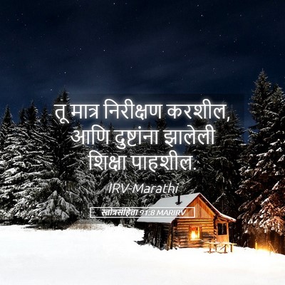 Picture 05 - स्तोत्रसंहिता 91:8 MARIRV - तू मात्र निरीक्षण - Bible Verse Picture