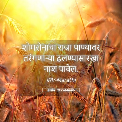 Picture 05 - होशेय 10:7 MARIRV - शोमरोनाचा राजा - Bible Verse Picture