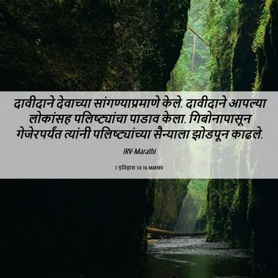 Picture 06 - 1 इतिहास 14:16 MARIRV - दावीदाने देवाच्या - Bible Verse Picture