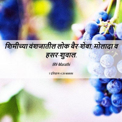 Picture 06 - 1 इतिहास 4:28 MARIRV - शिमीच्या वंशजातील - Bible Verse Picture