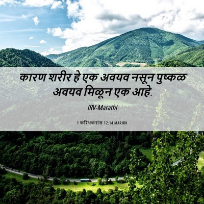 Picture 06 - 1 करिंथकरांस 12:14 MARIRV - कारण शरीर हे एक - Bible Verse Picture