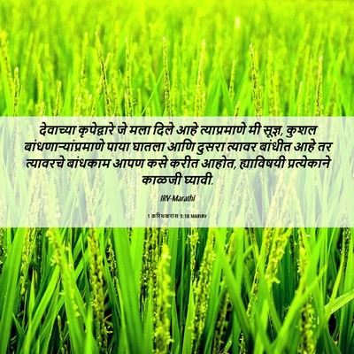 Picture 06 - 1 करिंथकरांस 3:10 MARIRV - देवाच्या - Bible Verse Picture