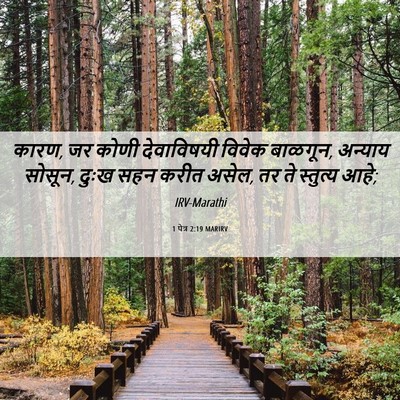 Picture 06 - 1 पेत्र 2:19 MARIRV - कारण, जर कोणी - Bible Verse Picture