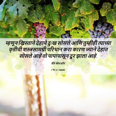 Picture 06 - 1 पेत्र 4:1 MARIRV - म्हणून ख्रिस्ताने - Bible Verse Picture