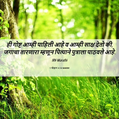 Picture 06 - 1 योहान 4:14 MARIRV - ही गोष्ट आम्ही - Bible Verse Picture