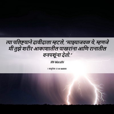 Picture 06 - 1 शमुवेल 17:44 MARIRV - त्या पलिष्टयाने - Bible Verse Picture