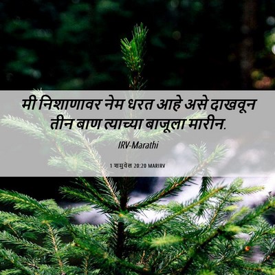 Picture 06 - 1 शमुवेल 20:20 MARIRV - मी निशाणावर नेम - Bible Verse Picture