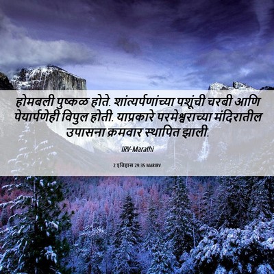 Picture 06 - 2 इतिहास 29:35 MARIRV - होमबली पुष्कळ - Bible Verse Picture