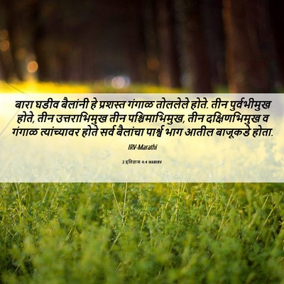 Picture 06 - 2 इतिहास 4:4 MARIRV - बारा घडीव बैलांनी - Bible Verse Picture