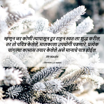 Picture 06 - 2 तीमथ्याला 2:21 MARIRV - म्हणून जर कोणी - Bible Verse Picture