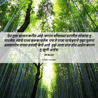 Picture 06 - 2 शमुवेल 16:8 MARIRV - देव तुला शासन करीत - Bible Verse Picture