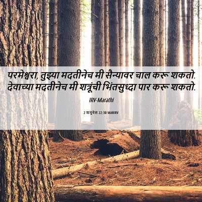 Picture 06 - 2 शमुवेल 22:30 MARIRV - परमेश्वरा, तुझ्या - Bible Verse Picture