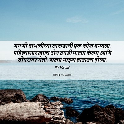 Picture 06 - अनुवाद 10:3 MARIRV - मग मी बाभळीच्या - Bible Verse Picture
