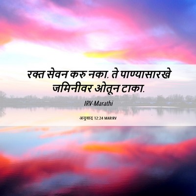 Picture 06 - अनुवाद 12:24 MARIRV - रक्त सेवन करु नका. - Bible Verse Picture