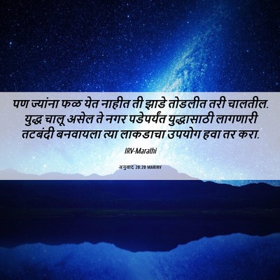 Picture 06 - अनुवाद 20:20 MARIRV - पण ज्यांना फळ येत - Bible Verse Picture