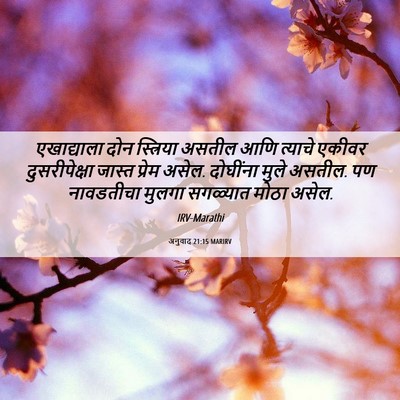 Picture 06 - अनुवाद 21:15 MARIRV - एखाद्याला दोन - Bible Verse Picture