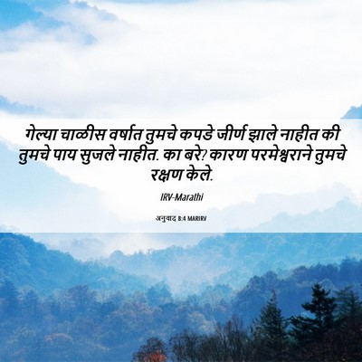 Picture 06 - अनुवाद 8:4 MARIRV - गेल्या चाळीस - Bible Verse Picture