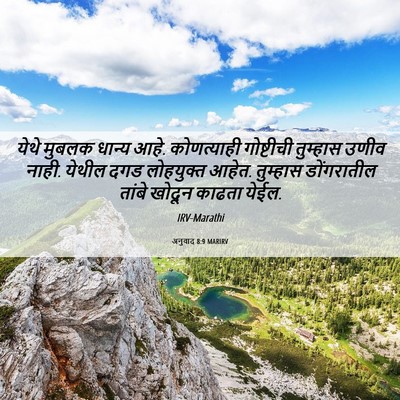Picture 06 - अनुवाद 8:9 MARIRV - येथे मुबलक धान्य - Bible Verse Picture