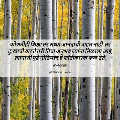 Picture 06 - इब्री लोकांस 12:11 MARIRV - कोणतीही शिक्षा तर - Bible Verse Picture
