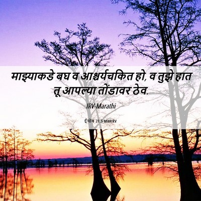 Picture 06 - ईयोब 21:5 MARIRV - माझ्याकडे बघ व - Bible Verse Picture