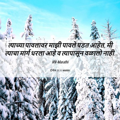 Picture 06 - ईयोब 23:11 MARIRV - त्याच्या पावलावर - Bible Verse Picture