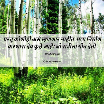 Picture 06 - ईयोब 35:10 MARIRV - परंतु कोणीही असे - Bible Verse Picture