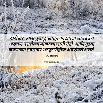 Picture 06 - ईयोब 36:16 MARIRV - खरोखर, त्यास तुला - Bible Verse Picture