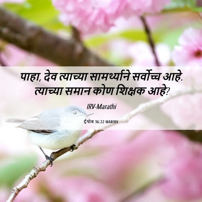 Picture 06 - ईयोब 36:22 MARIRV - पाहा, देव त्याच्या - Bible Verse Picture