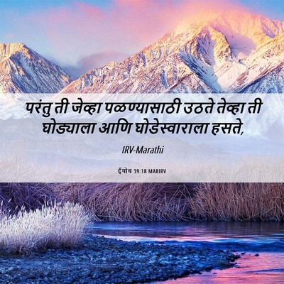 Picture 06 - ईयोब 39:18 MARIRV - परंतु ती जेव्हा - Bible Verse Picture
