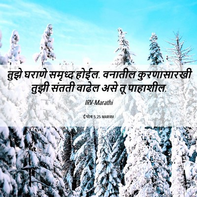 Picture 06 - ईयोब 5:25 MARIRV - तुझे घराणे समृध्द - Bible Verse Picture