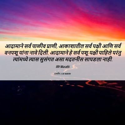 Picture 06 - उत्पत्ति 2:20 MARIRV - आदामाने सर्व - Bible Verse Picture