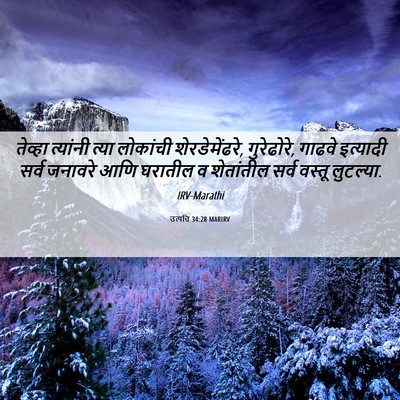 Picture 06 - उत्पत्ति 34:28 MARIRV - तेव्हा त्यांनी - Bible Verse Picture