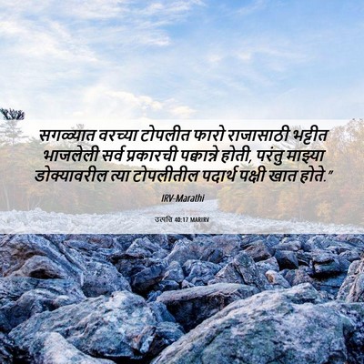 Picture 06 - उत्पत्ति 40:17 MARIRV - सगळ्यात वरच्या - Bible Verse Picture