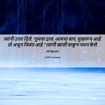 Picture 06 - उत्पत्ति 43:28 MARIRV - त्यांनी उत्तर - Bible Verse Picture