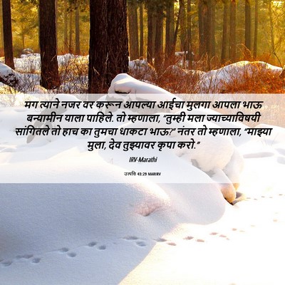 Picture 06 - उत्पत्ति 43:29 MARIRV - मग त्याने नजर वर - Bible Verse Picture