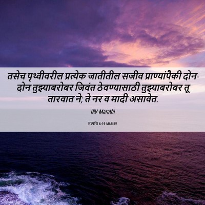 Picture 06 - उत्पत्ति 6:19 MARIRV - तसेच पृथ्वीवरील - Bible Verse Picture