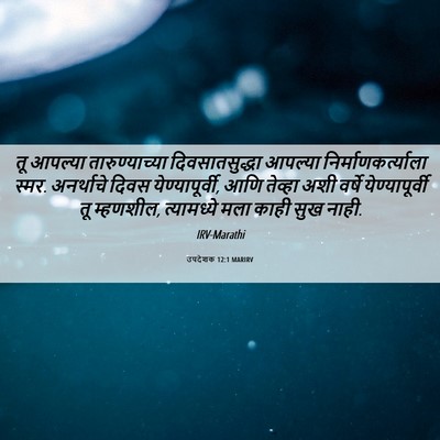 Picture 06 - उपदेशक 12:1 MARIRV - तू आपल्या - Bible Verse Picture