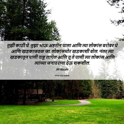 Picture 06 - गणना 20:8 MARIRV - तुझी काठी घे. तुझा - Bible Verse Picture