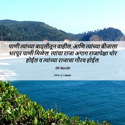 Picture 06 - गणना 24:7 MARIRV - पाणी त्यांच्या - Bible Verse Picture