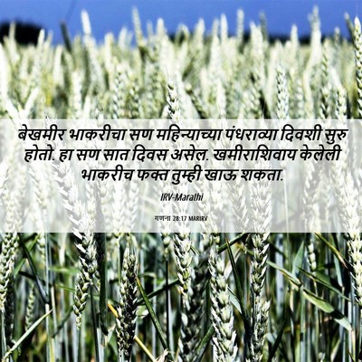 Picture 06 - गणना 28:17 MARIRV - बेखमीर भाकरीचा सण - Bible Verse Picture