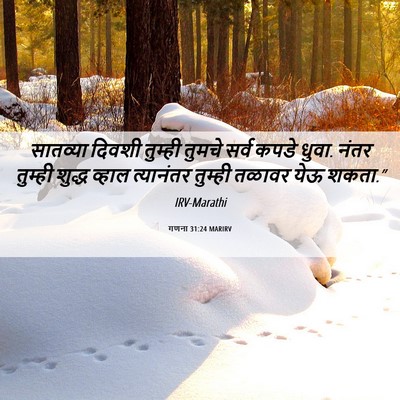 Picture 06 - गणना 31:24 MARIRV - सातव्या दिवशी - Bible Verse Picture